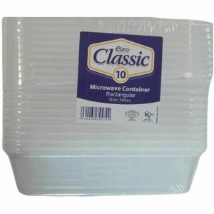 10 x 500cc Microwave Rectangular Containers
