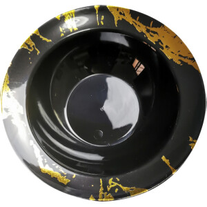 10 Black & Gold Hard Plastic Small 5 oz Bowls