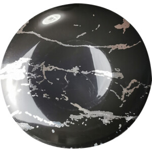 10 Black & Silver 10" Hard Plastic Plates