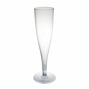 6 Clear Champagne Glasses