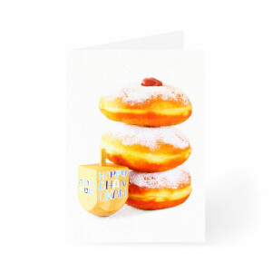 Pack of 5 Happy Chanukah Doughnut Cards
