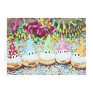 5 Happy Chanukah Doughnut Cards