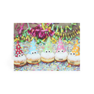 5 Happy Chanukah Doughnut Cards