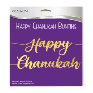 Happy Chanukah Gold Metalic Bunting