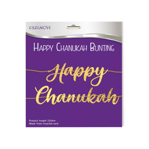 Happy Chanukah Gold Metalic Bunting