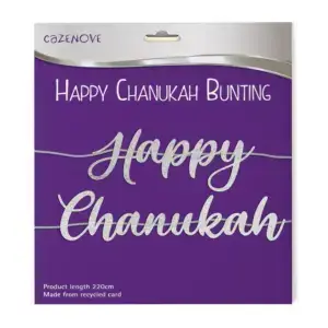 Happy Chanukah Silver Metalic Bunting