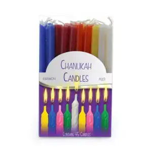 44 Long Coloured Chanukah Menorah Candles