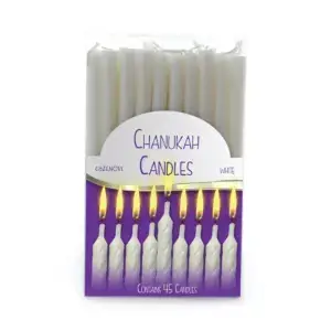 44 Long White Chanukah Menorah Candles