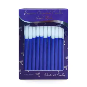 44 Metallic Blue & White Chanukah Candles