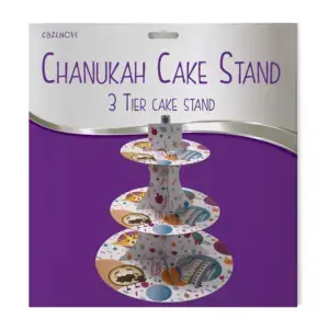 Chanukah Themed in Yiddish Cake Stand