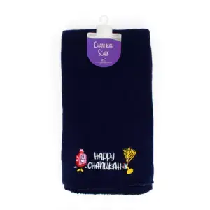 Happy Chanukah Navy Scarf