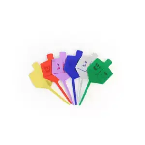 6 Dreidel Shaped Lucite Cup Cake Toppers