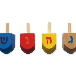 Pack of 4 Wooden dreidels