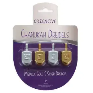 Pack of 4 Silver & Gold Dreidels