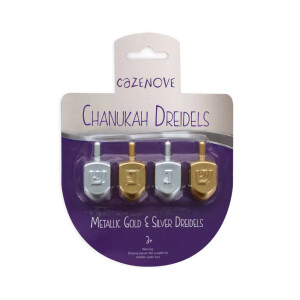 Pack of 4 Silver & Gold Dreidels
