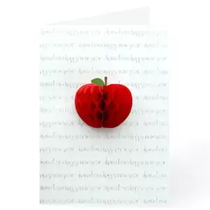New Year Card with 3D Apple