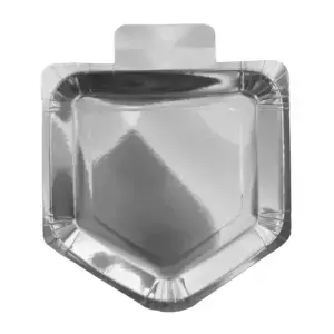Chanukah Silver Foiled Large Dreidel 9" Paper Plates