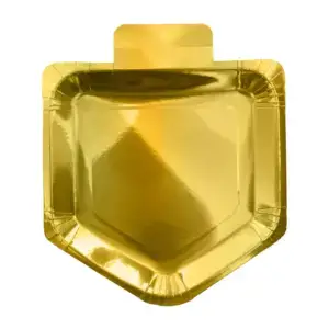 Chanukah Gold Foiled Large Dreidel 9" Paper Plates