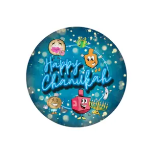 10 Happy Chanukah Menorah & Dreidel Blue 7" Paper Plates