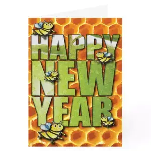 Shana Tova Pack 5 Bee Cards