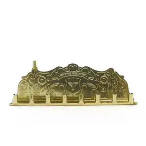 Embossed Metal Gold Menorah