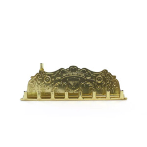 Embossed Metal Gold Menorah
