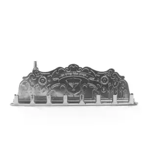 Embossed Metal Silver Menorah