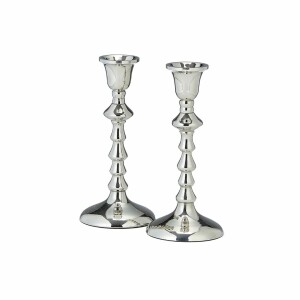 Set of 2 Nickel Plated Candlesticks