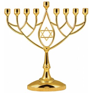 Gold Tone Chanukah Menorah